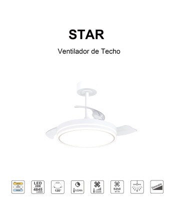 STAR  S * VENTILADOR PEQUEÑO LED - BLANCO